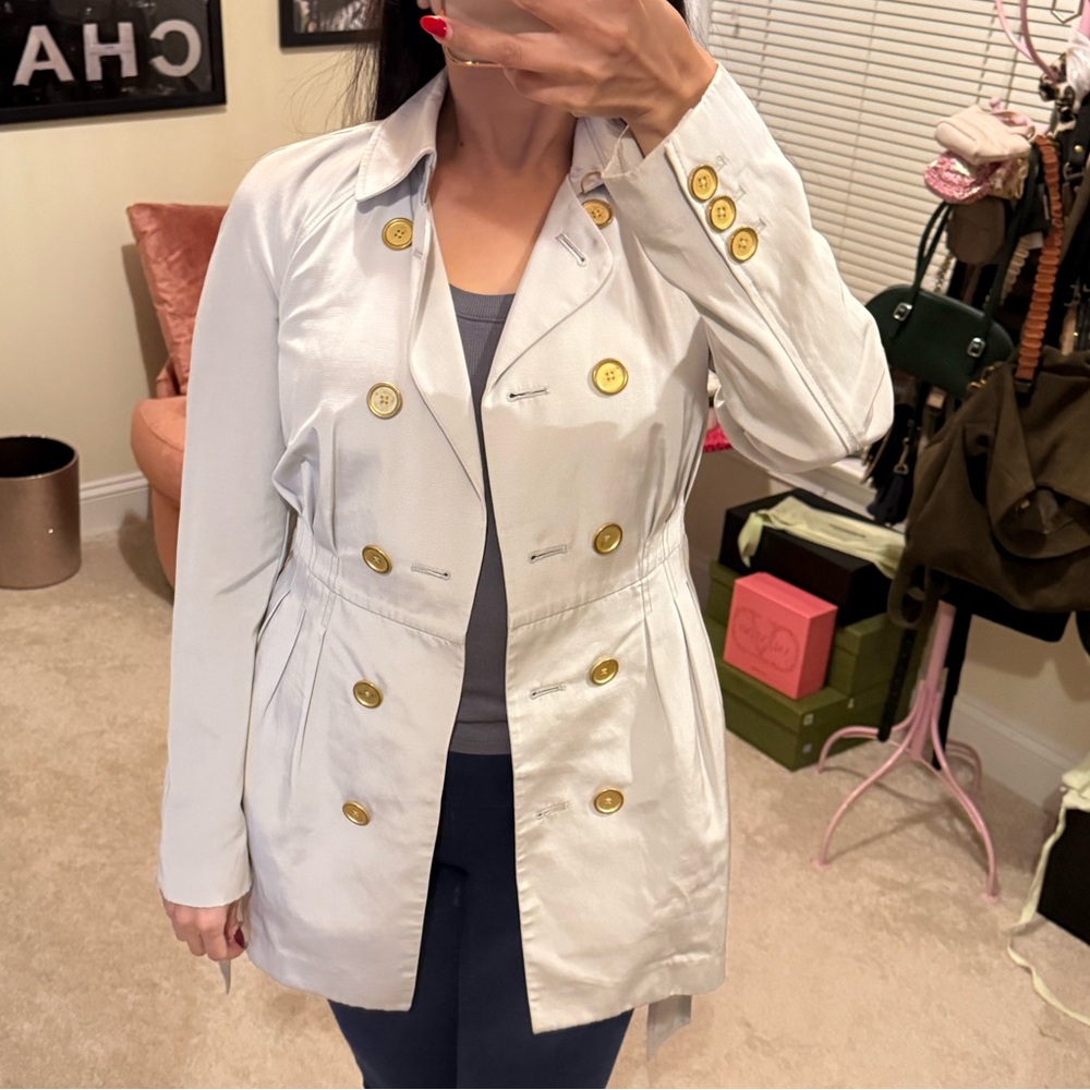 Preowned Armani Exchange light blue trench coat